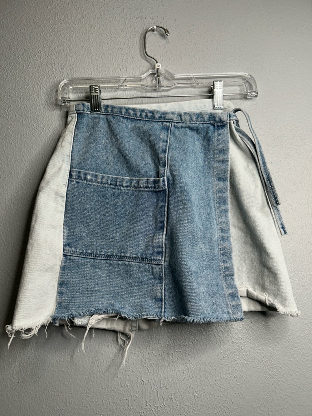 PacSun Two-Tone Color Block Denim Wrap Mini Skirt Size 23